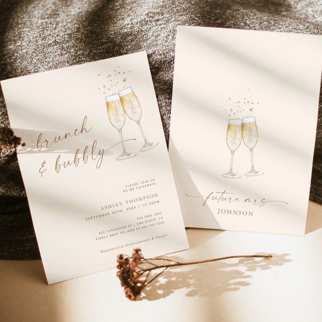 Boho Brunch & Bubbly Bridal Shower Invitación (Subido por el creador)