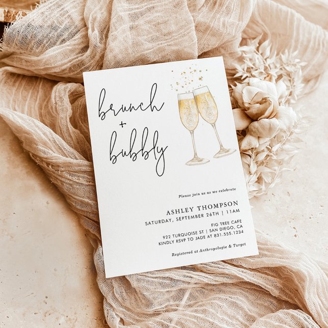 Boho Brunch & Bubbly Bridal Shower Invitación (Subido por el creador)