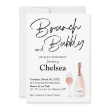 Boho Brunch Y Bubbly Bridal Shower Invitación