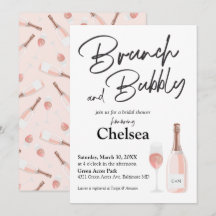 Boho Brunch Y Bubbly Bridal Shower Invitación