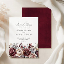 Boho Burgundy y Rubor Floral Salven la tarjeta de 
