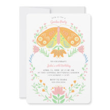 Boho Butterfly Garden Fiesta Invitación de cumplea