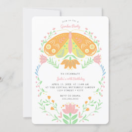 Boho Butterfly Garden Fiesta Invitación de cumplea