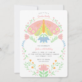 Boho Butterfly Garden Fiesta Invitación de cumplea
