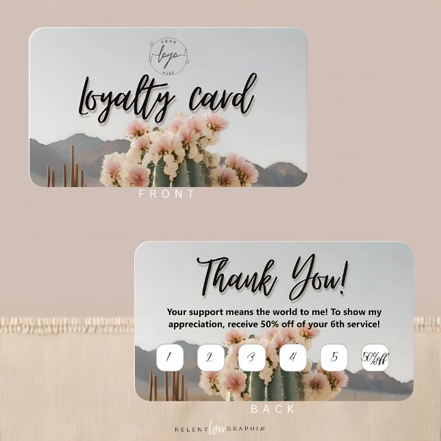 Boho | Cactus de flores | Estético | Tarjeta de fi (Subido por el creador)