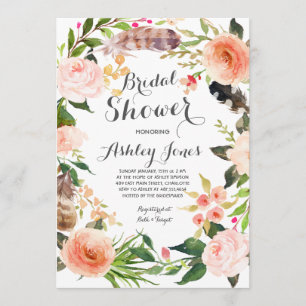 Boho cactus succulents Bridal Shower Invitación