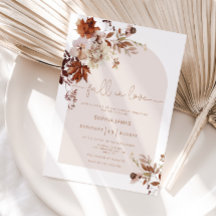 Boho Cae en el amor invitación a la ducha de novia