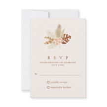 Boho Cae Flores Boda Rústica RSVP