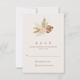 Boho Cae Flores Boda Rústica RSVP