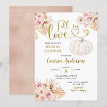 Boho Calabaza Cae Enamorada Invitación A La Ducha 