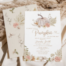 Boho calabaza pequeña ducha de bebé Invitación