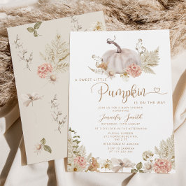 Boho calabaza pequeña ducha de bebé Invitación