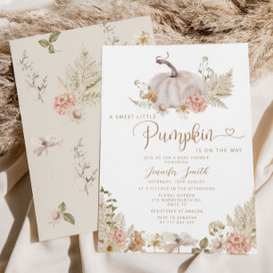 Boho calabaza pequeña ducha de bebé Invitación