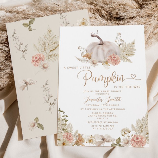 Boho calabaza pequeña ducha de bebé Invitación (Subido por el creador)