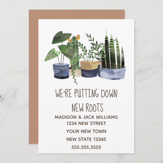 Boho | Cambio de dirección | Invitación móvil (Anverso / Reverso)