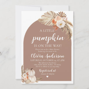 Boho cayó una pequeña invitación de calabaza en Ba