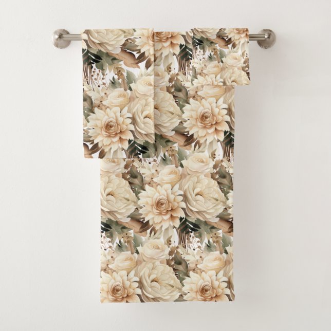 Boho Champagne Gold Ivory Cream Beige Tan Floral (In situ)