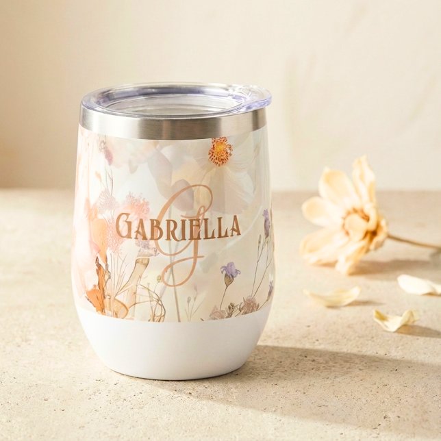 Boho Chic Floral Watercolor Monogram (Subido por el creador)