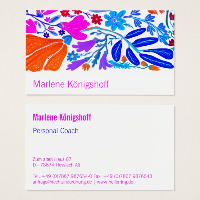 Boho Chic Retro Floral Patrón Hecho a Mano   (Anverso y reverso)