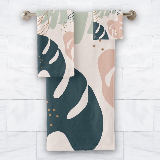 Boho Chic Tropical (Tropical Summer Bathroom Towel Set Gift Idea)