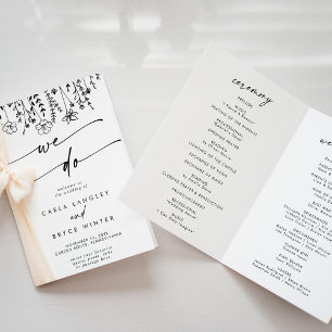 Boho Chic Wildflower Nos Casamos Programa de Boda 