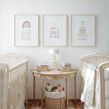 boho Christian Kids bible verse set de 3 impresos