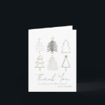 Boho Christmas Trees Green Birthday Tarjeta de agr<br><div class="desc">Esta tarjeta de agradecimiento para cumpleaños sin género presenta árboles de navidad pintados a mano en tonos verdes. Personalízalo para tus necesidades. Puedes encontrar productos coincidentes en mi tienda.</div>