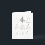 Boho Christmas Trees Green Birthday Tarjeta de agr<br><div class="desc">Esta tarjeta de agradecimiento para cumpleaños sin género presenta árboles de navidad pintados a mano en tonos verdes. Personalízalo para tus necesidades. Puedes encontrar productos coincidentes en mi tienda.</div>