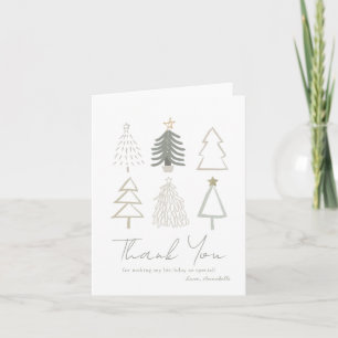 Boho Christmas Trees Green Birthday Tarjeta de agr