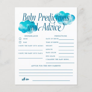 Boho Cloud Boy Predicciones para bebés y tarjeta d