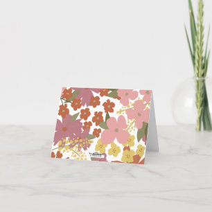 Boho Colorful Wildflower Tarjeta de agradecimiento