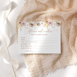 Boho consejo floral y desea tarjeta de ducha de no