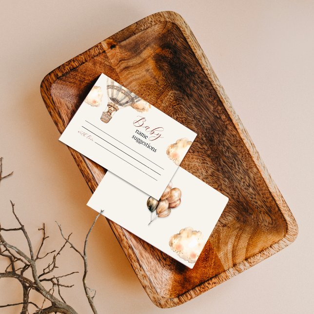 Boho Cute Bear Nombre del Bebé Tarjeta de sugerenc (Boho Cute Bear Baby Name Suggestion Card)