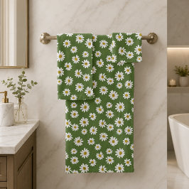 Boho Daisy Estampado Floral Verde