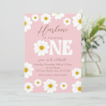 Boho Daisy Un Chica Invitación de primer cumpleaño