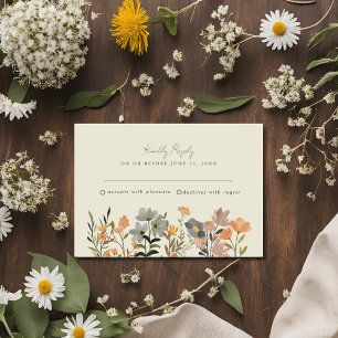 Boho de Flor Silvestre Boda Caída RSVP