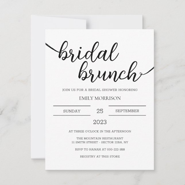 Boho de invitación a Brunch de ducha de novia (Anverso)