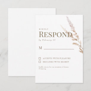 Boho de oro blanco - Boda de texto RSVP