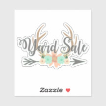 BOHO Deer Antlers Arrow Yard Sale Pegatina