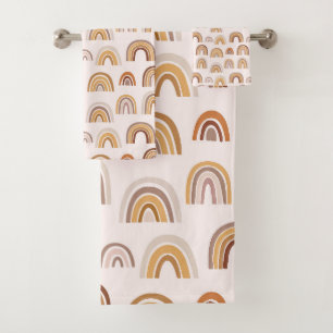 Boho Deert Rainbow Abstract Arch Pattern Taupe