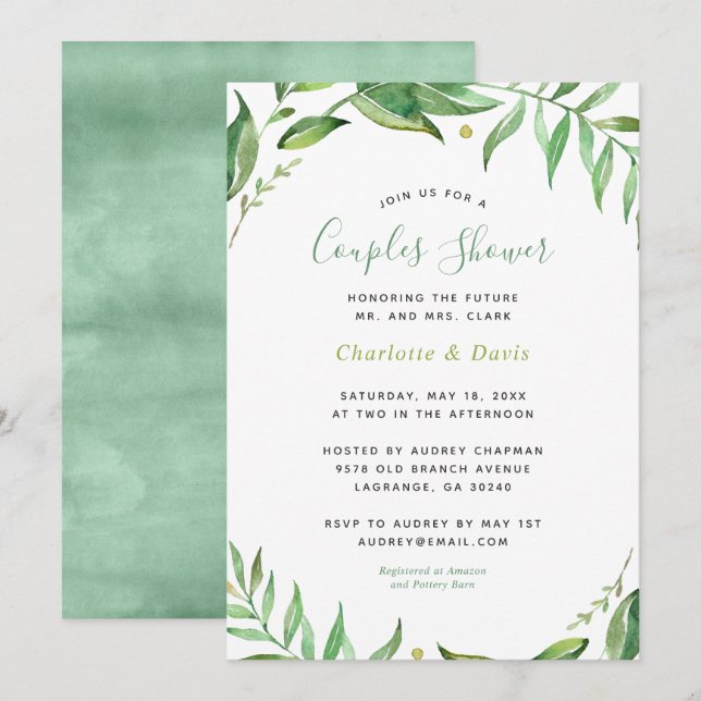 Boho deja a las parejas invitaciones a la ducha (Anverso / Reverso)