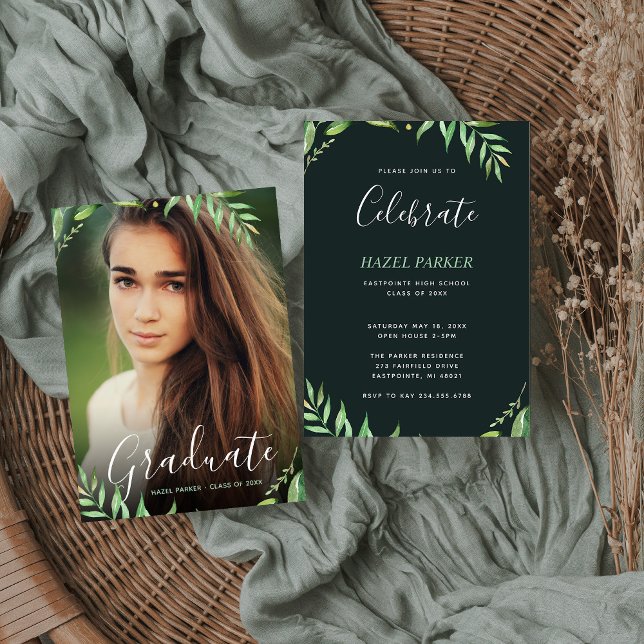 Boho deja invitación a graduación de foto (Subido por el creador)