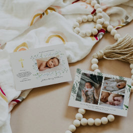 Boho Delicado Floral | Agradecimiento Bautizo