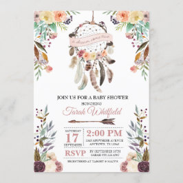 Boho Dream Catcher Dusky Invitación Baby Shower