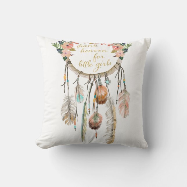 Boho Dreamcatcher agradece la almohada de las (Anverso)