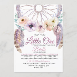 Boho Dreamcatcher Little One Birday Invitación