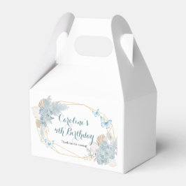 Boho Dusty Blue Butterfly Cumpleaños Favores Cajas