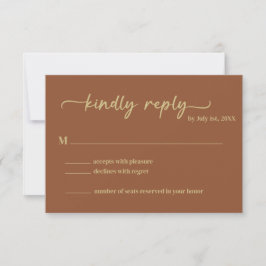 Boho Earth Tones Trendy Script RSVP