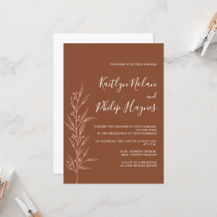 Boho Earthy Botanant Elegant Invitación a la Marfi