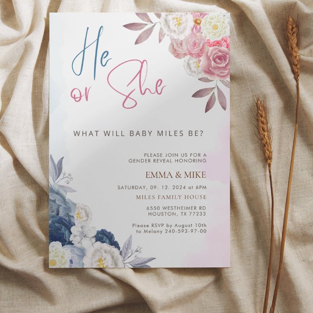 Boho Él O Ella Revelan Invitación (Subido por el creador)